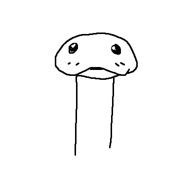 SNEK, a worried hand-drawn snake